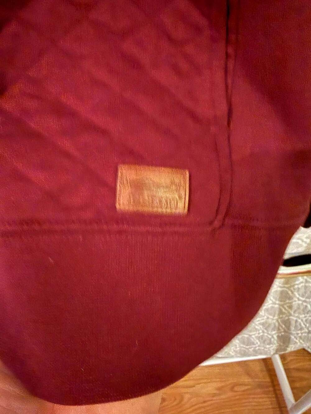 L.L.Bean Quilted Quarter-Zip Pullover Sweatshirt Maroon Size S Reg